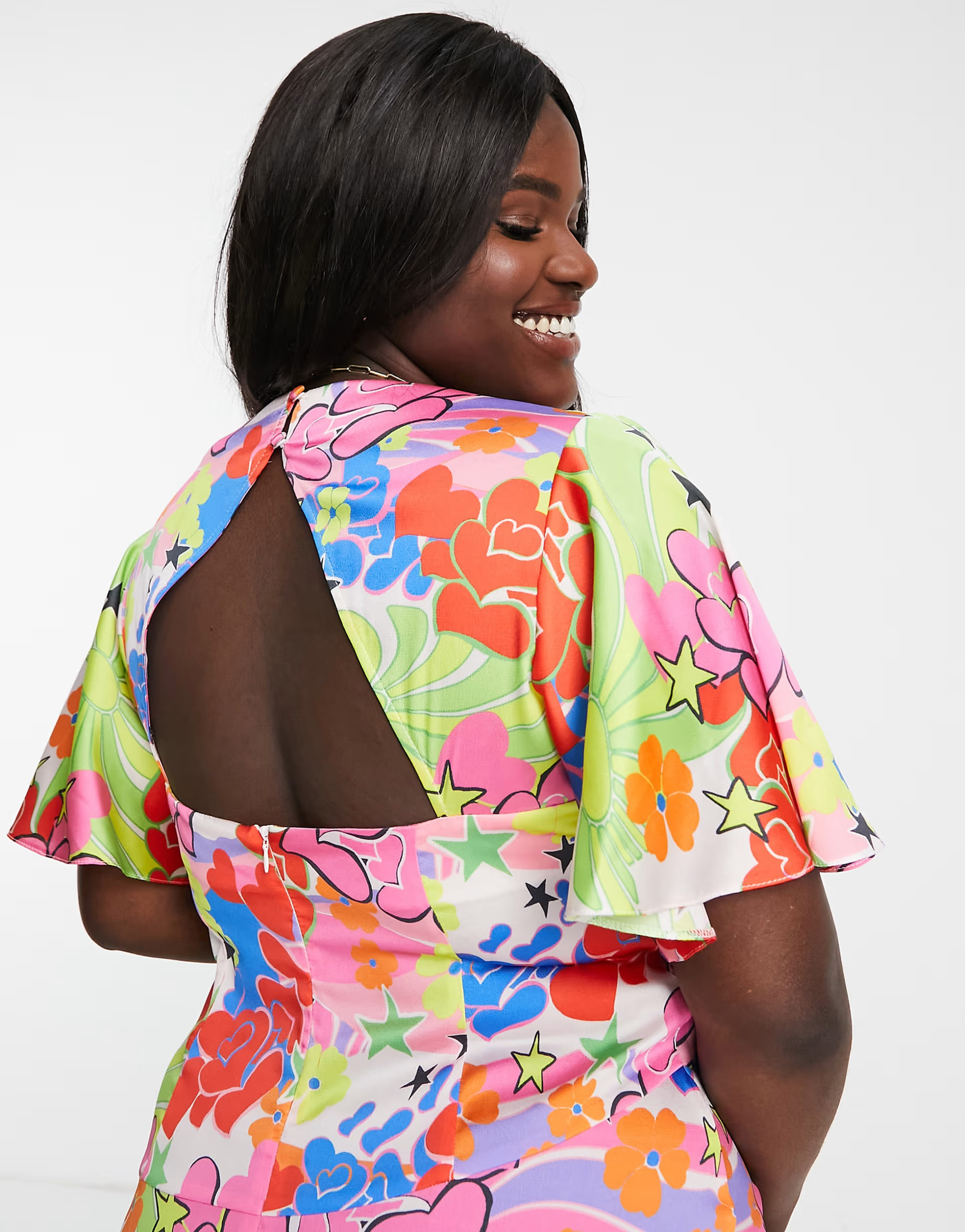 ASOS DESIGN Curve maxi dress in bright floral and heart print | ASOS (Global)