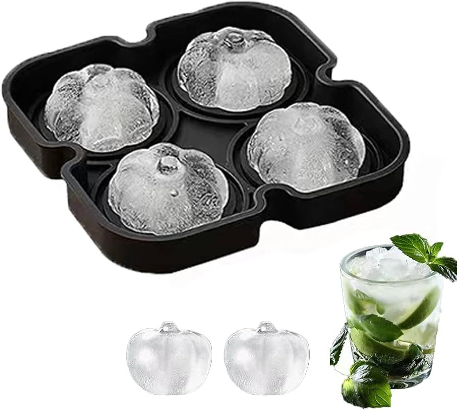 Ice Cube Molds, Reusable Pumpkin Ice Cube Trays, Silicone Ice Cube Tray with Lid for Party Holida... | Amazon (US)
