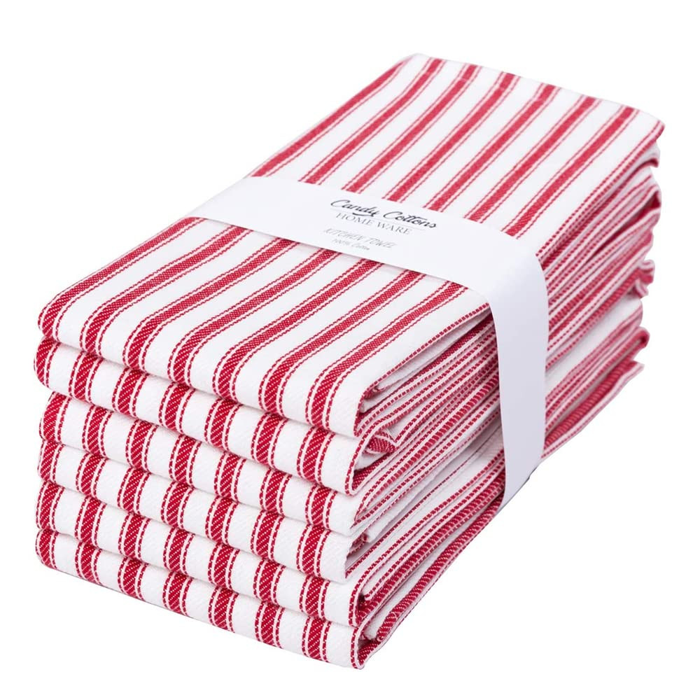 Stripe Kitchen Towels Decor Hanging Loop Dish Towels Boho Stripe Absorbent Festive Gift Set of 6 ... | Amazon (US)