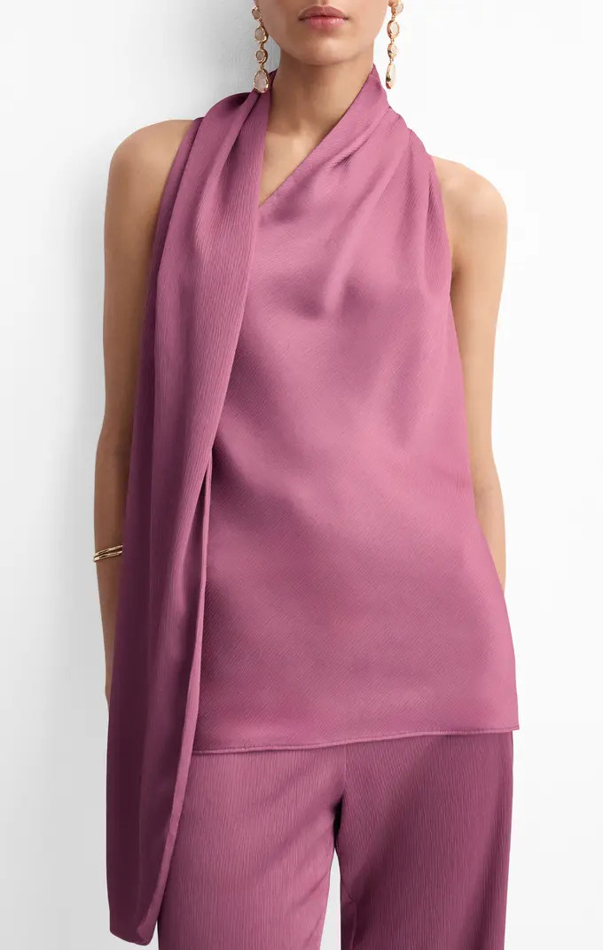 Scarf Crinkle Satin Top | Nordstrom