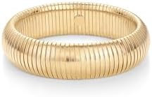 PAVOI Stainless Steel 14K Gold Plated Waterproof Flexible Stretch Chunky Bangle for Women | Cobra... | Amazon (US)