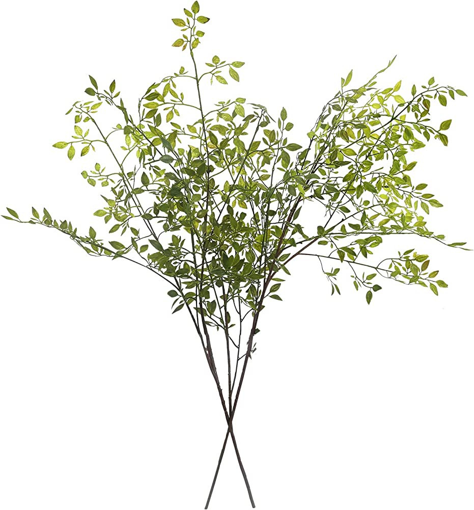 Melorca&Guilla Artificial Plants,2PCS 43.3" Green Nandina Faux Branches for Vase,Artificial Plants f | Amazon (US)