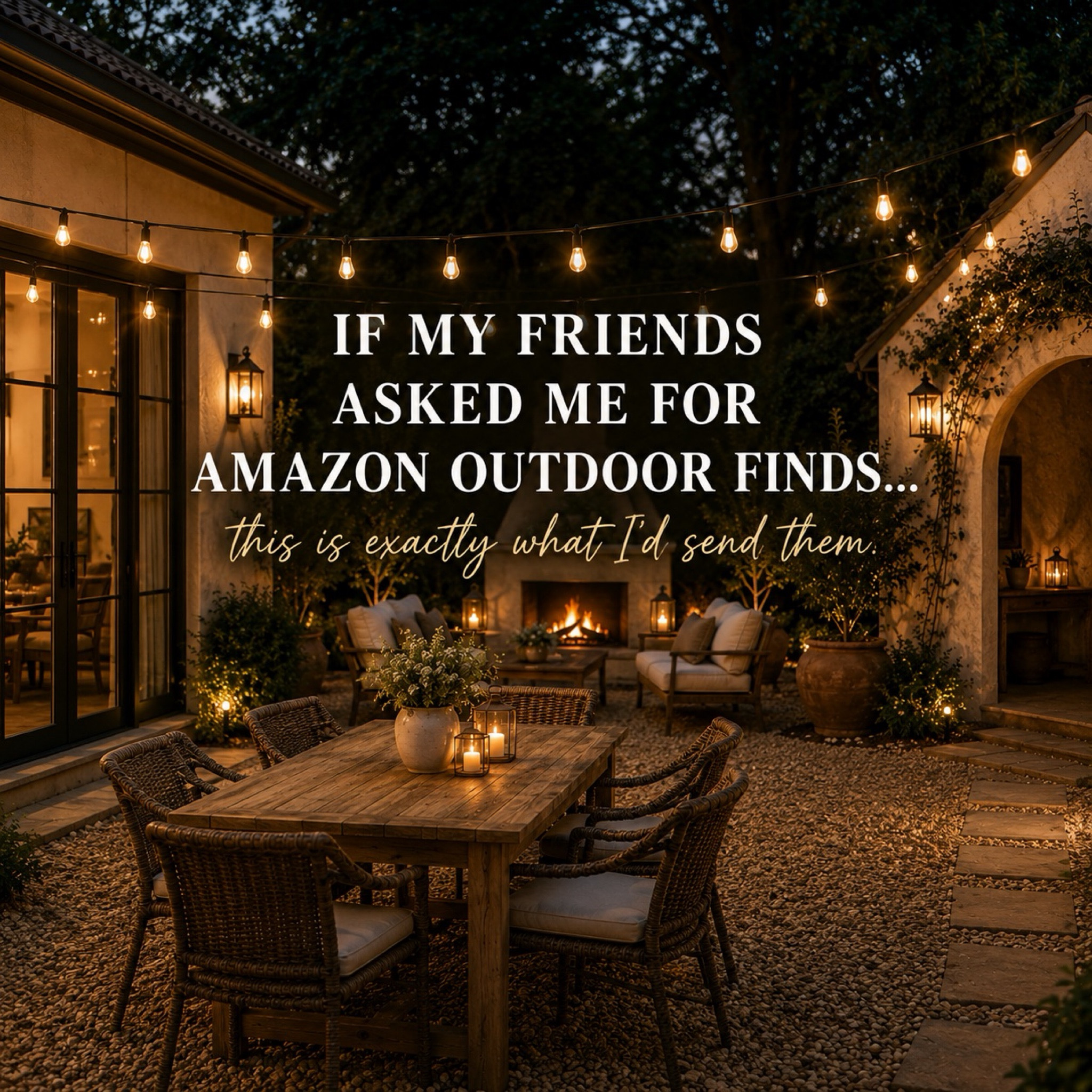 
If my friends were asking me for backyard Amazon finds… these are exactly what I would send them.

The cabana umbrellas, striped floats, outdoor swing daybeds, pathway lights, poolside accessories, storage cabinets, barstools, string lights — all of these instantly make an outdoor space feel more elevated and custom without spending designer prices.

The fringe umbrella I linked comes in both the green + white and black + white versions, plus a ton of other color options too 👀

Some of these honestly look WAY more expensive than they are.
