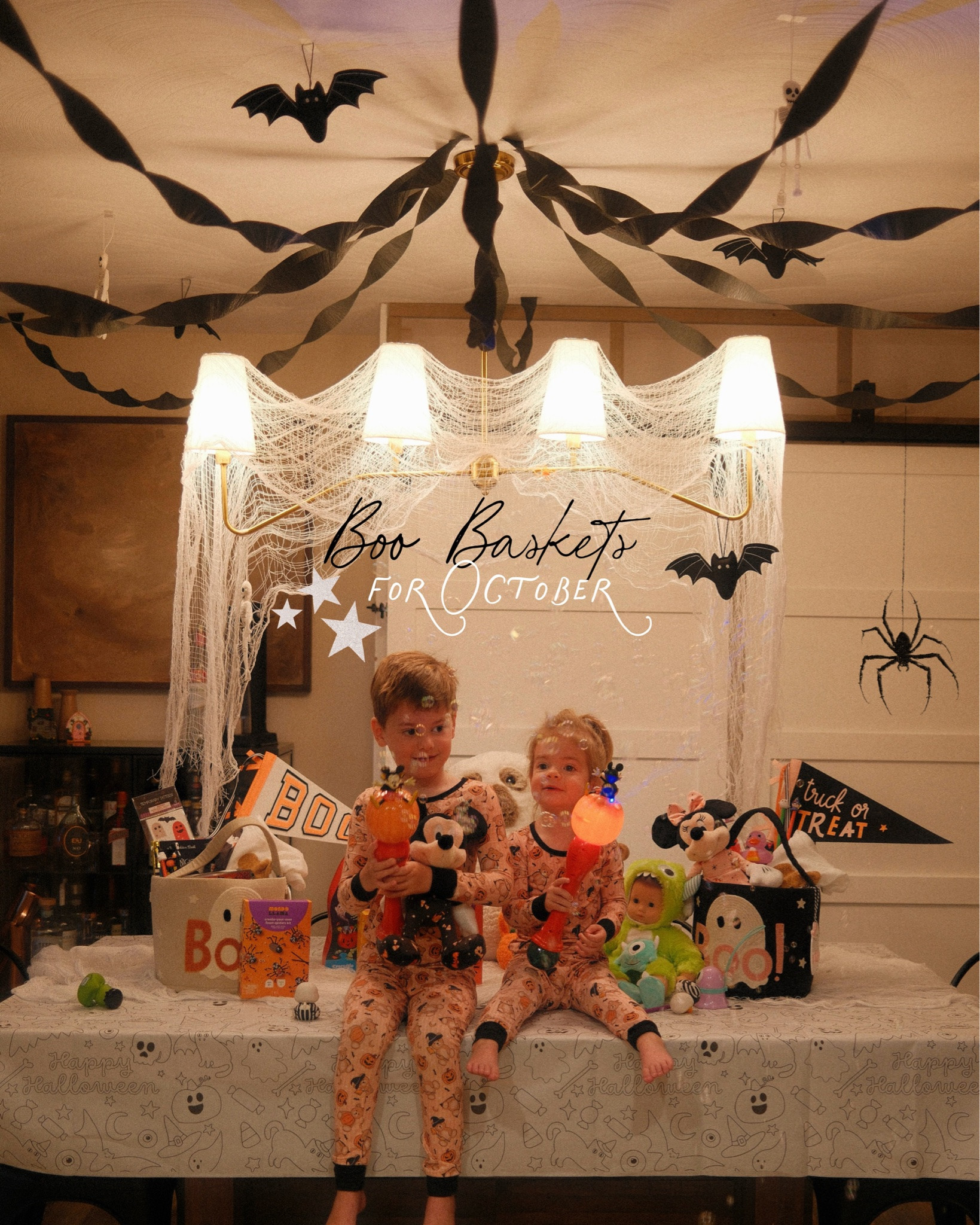 Boo!👻 boo baskets from yesterday 🧡🧡 one of my fave things 🥲 makes this month so fun!! We pack ours with Halloween pajamas, crafts for them to do throughout October and books to read! I found most in the dollar spot and had collected some other things throughout the last couple of weeks so it wasn’t stressful. Such a fun kickoff morning to October & spooky szn!👻🍂🥰🎃 #boobaskets #toddlerboobasket #hellooctober