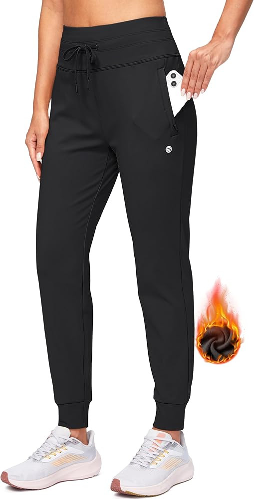 G Gradual Women's Fleece Lined Joggers High Waisted Water Resistant Thermal Winter Sweatpants Run... | Amazon (US)