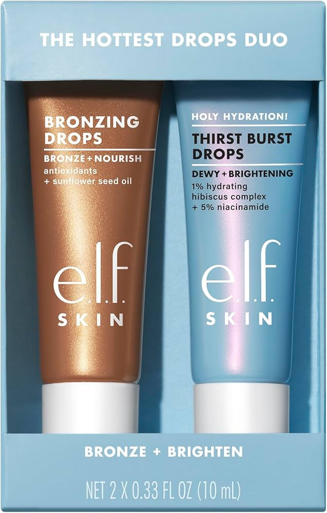 e.l.f. SKIN The Hottest Drops Duo, Holy Hydration! Thirst Burst & Bronzing Skincare Set, For A De... | Amazon (US)