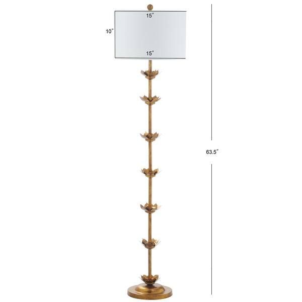 SAFAVIEH Lighting 64-inch Landen Gold Leaf LED Floor Lamp - 15" x 15" x 63.5" - 15" x 15" x 63.5"... | Bed Bath & Beyond