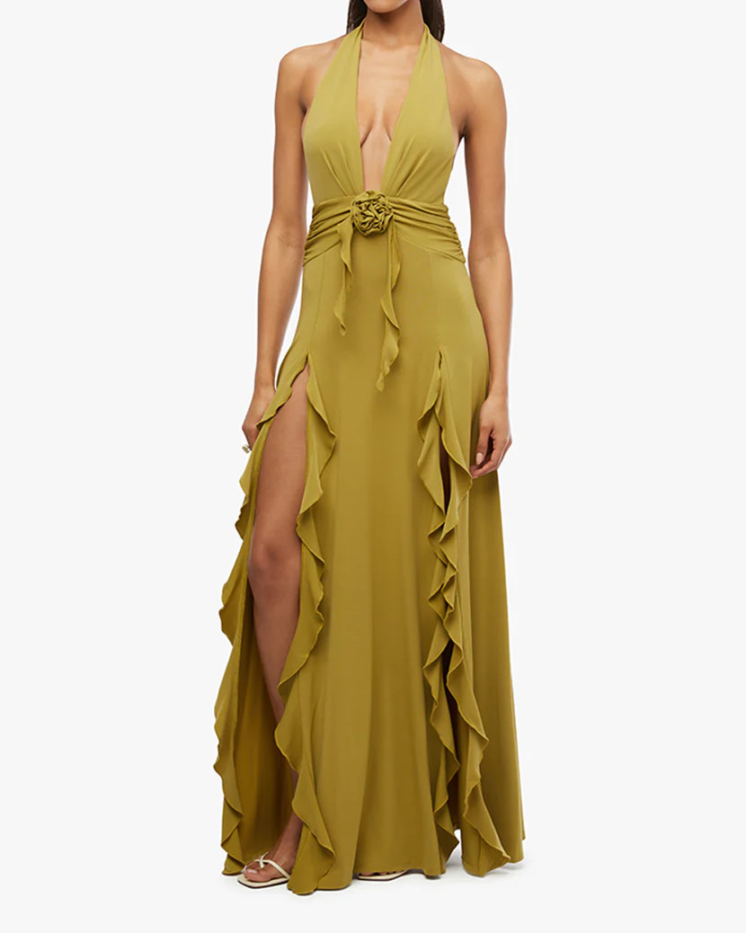 Halter Ruffle Maxi Dress | We Wore What