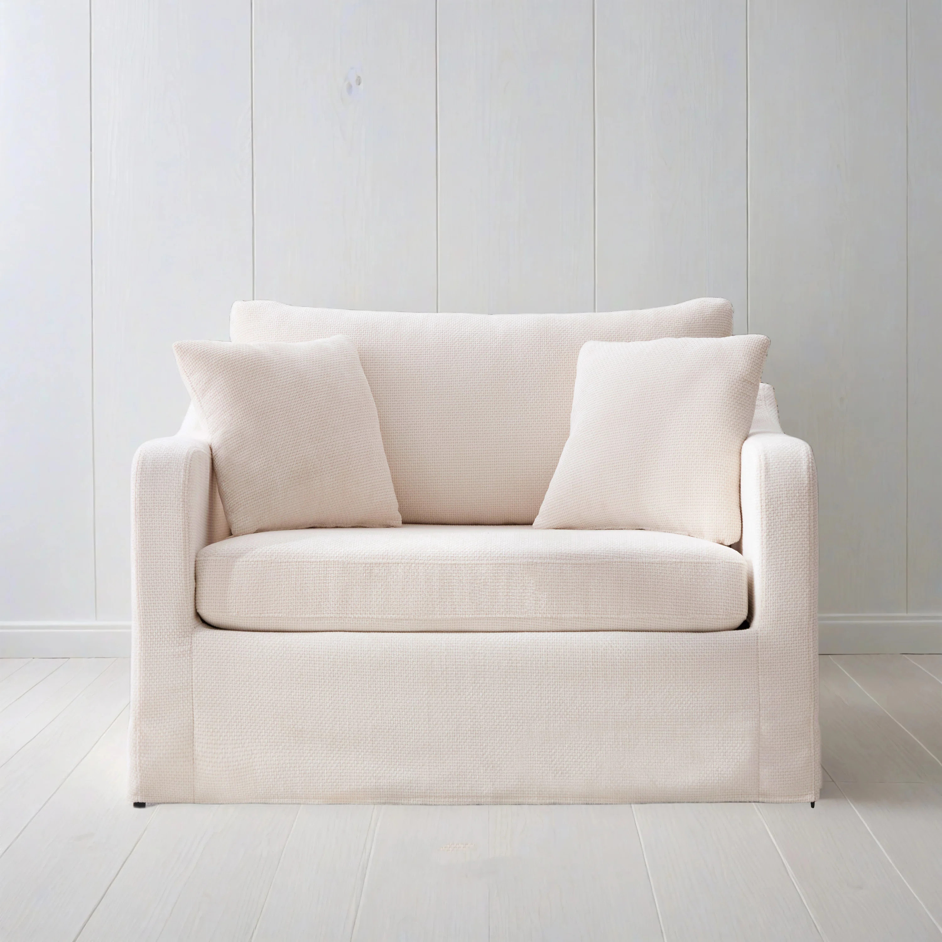 45"w Slipcovered Oversized Accent Chair With 2 Pillow;chenille | Wayfair North America