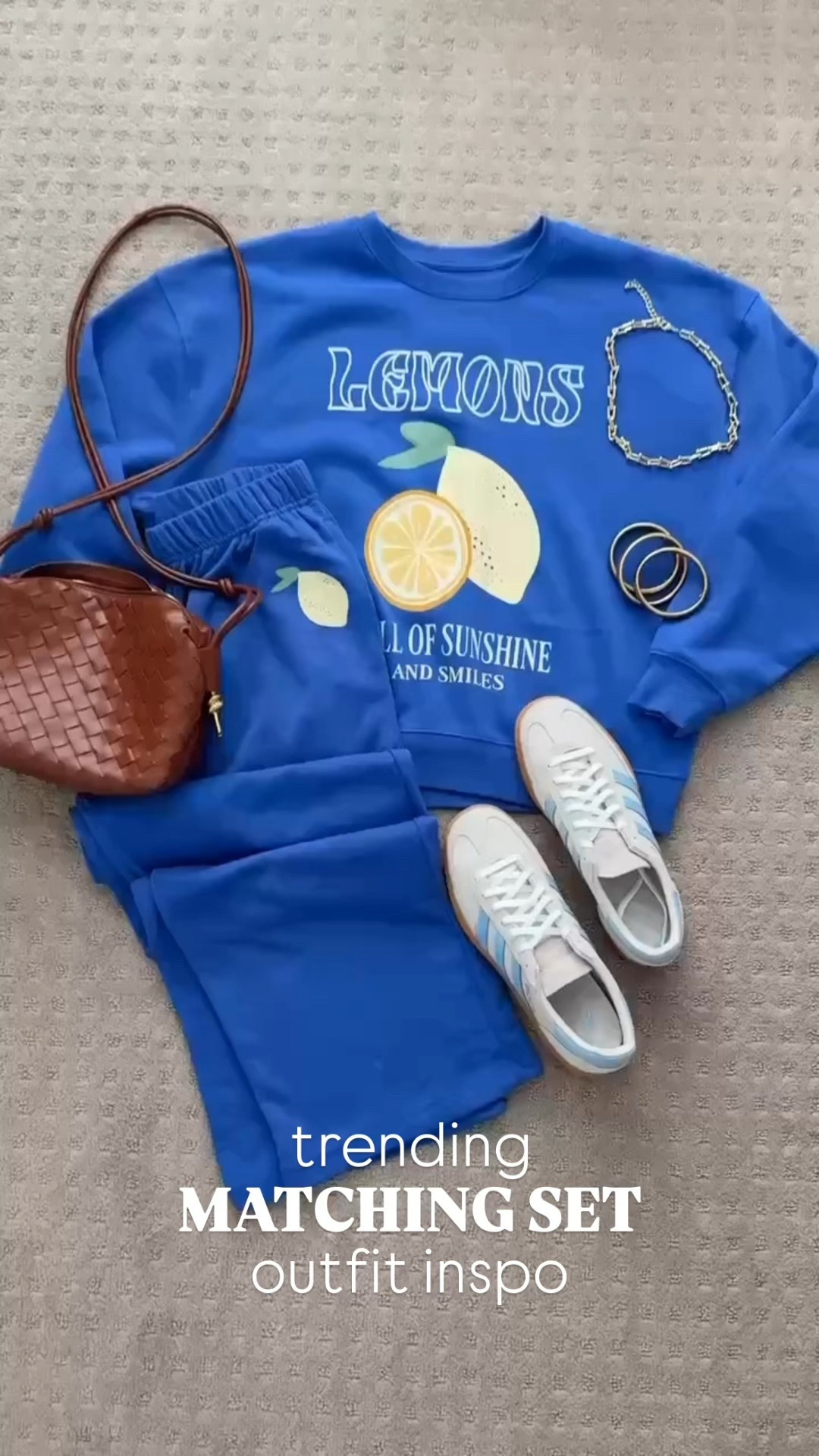 This matching set is gaining popularity right now!! Love the lemon details and the bold color. This would make the cutest travel// lounge outfit🤍✨🍋💙

#LTKTravel #LTKFindsUnder50 #LTKStyleTip