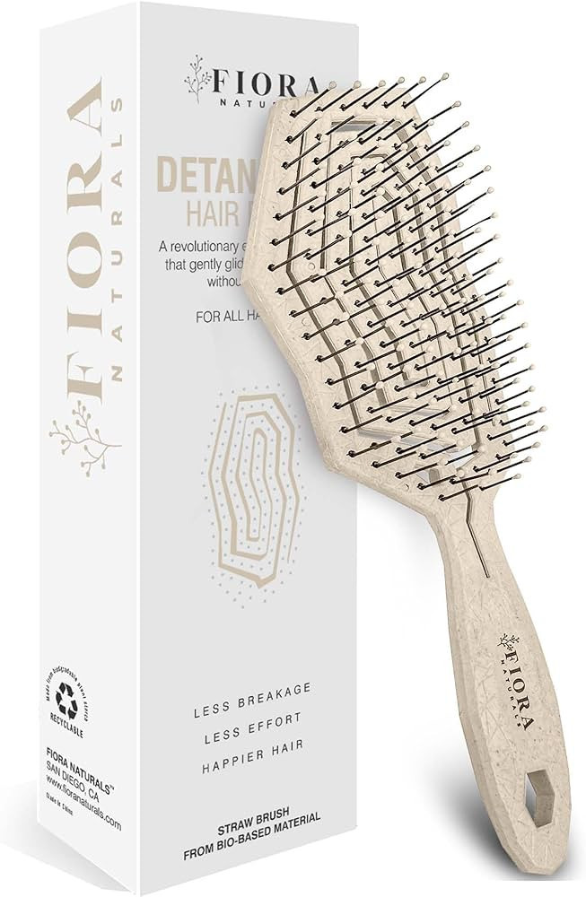 Fiora Naturals Hair Detangling Brush -100% Bio-Friendly Detangler hair brush w/Ultra-soft Bristle... | Amazon (US)
