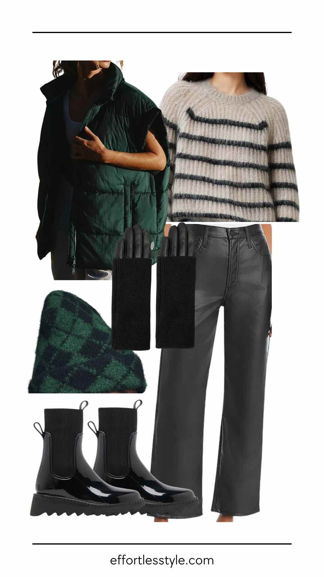 Winter Outfit ❄️ ⛄️ 

If you want to stay warm on a snow day without feeling bulky… Try a puffer vest and layer warmer fabrics underneath such as this mohair sweater and faux leather pants. Add a cozy hat and some stylish snow boots and gloves… And you’ll be warm and stylish on even the coldest of days.

#OOTD #StylingTips #PersonalStyling #effortlesstyle #WinterFashion #personalstylist #nashvillestylist #StyleOver40 #wintertrends #whattobuy #winterstyle

#LTKOver40 #LTKShoeCrush #LTKSeasonal