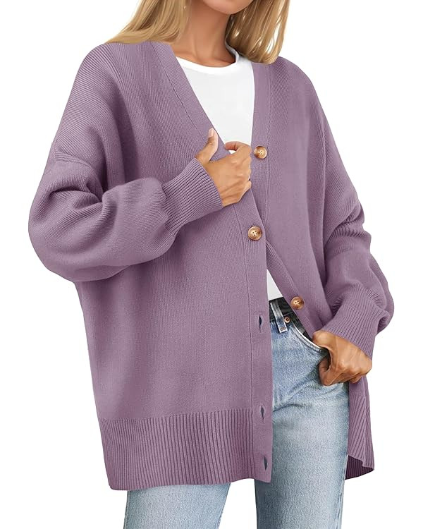 ZESICA V Neck Knit Cardigan Sweater Coat | Amazon (US)