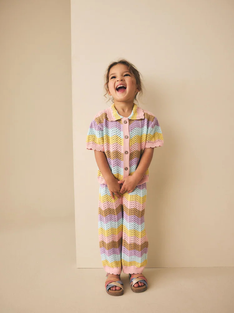Multi Stripe Knitted Shirt and Trousers Set (3mths-10yrs) | Next US