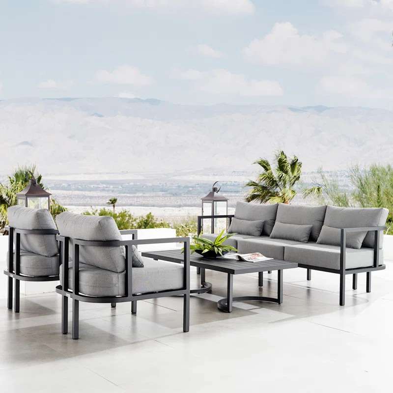 Valentina Metal 5 - Person Seating Group with Cushions | Wayfair North America