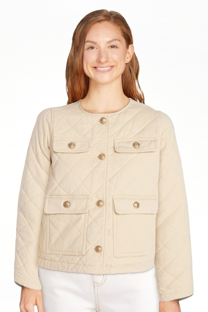 Time and Tru Women's Quilted Cotton Jacket, Sizes XS-XXXL | Walmart (US)