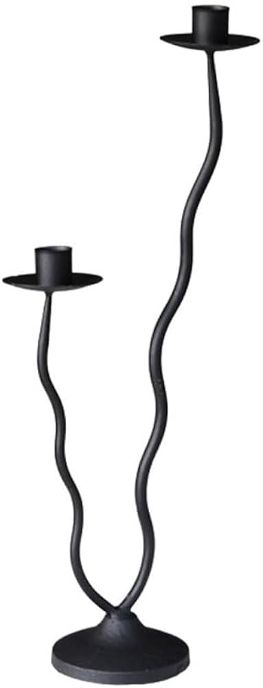 Twisted Metal Style Candlestick Holders,Simplicity Black Taper Candle Holder Ideal for Decor Tabl... | Amazon (US)