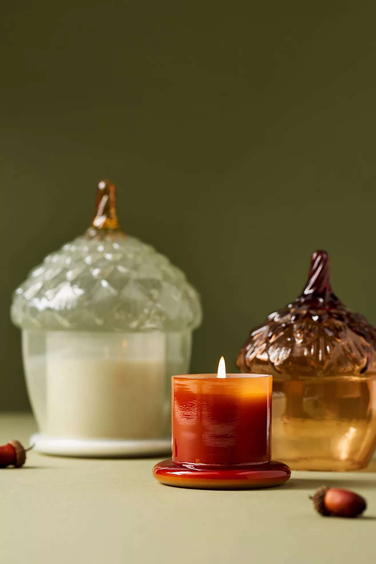 Acorn Spice Vanilla Clove Glass Cloche Candle | Anthropologie (UK)