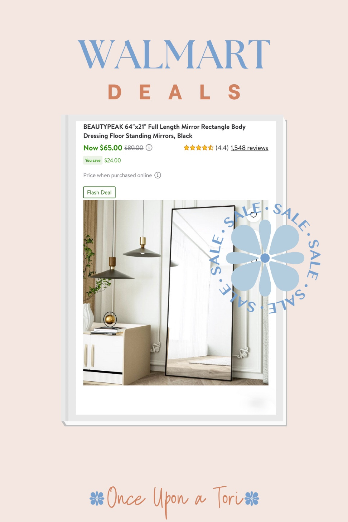 WALMART SALE: a full length mirror is always the must for home decor! 🩵



#LTKSale #LTKsalealert #LTKhome