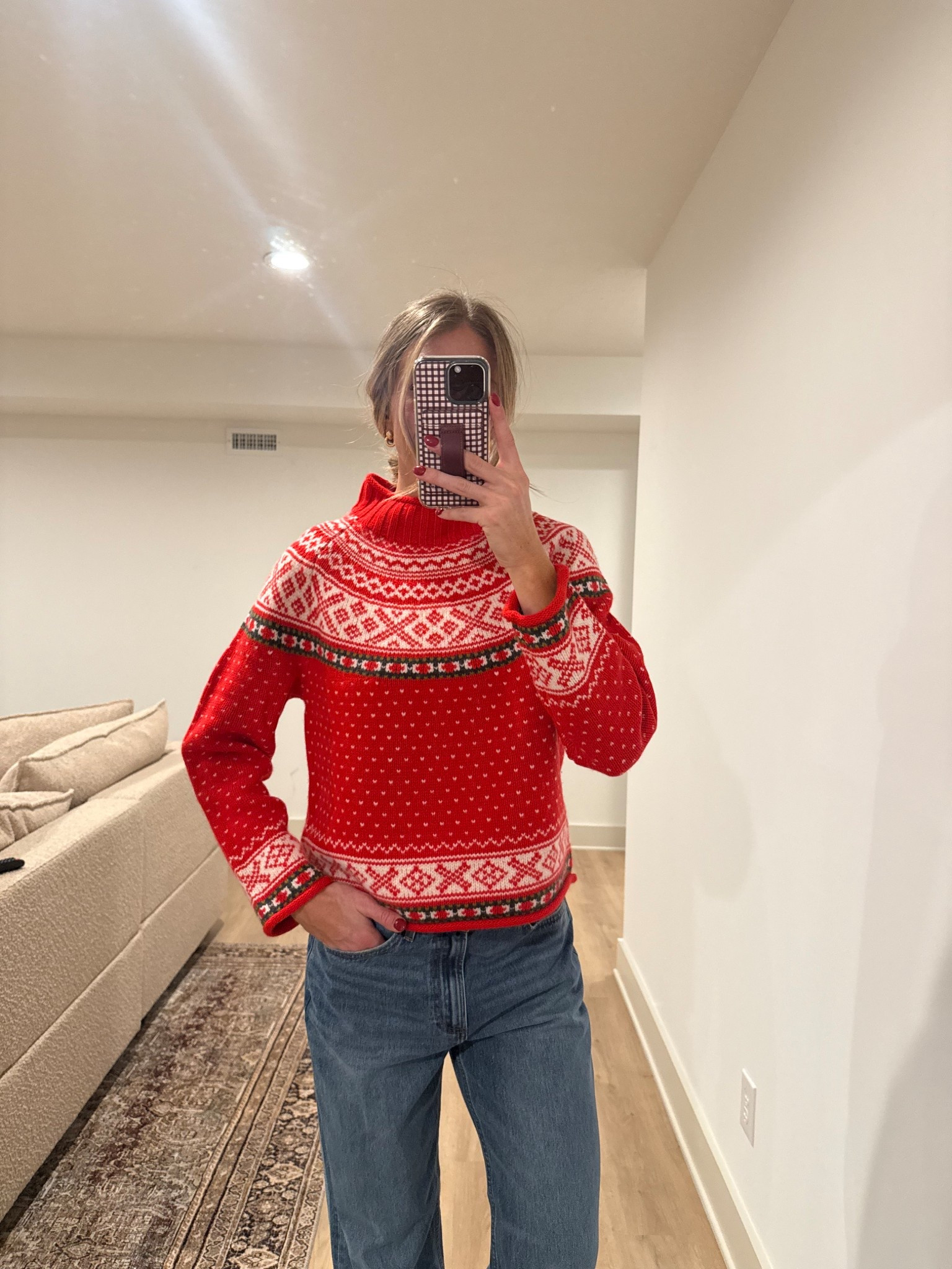 Ootd for the holidays 
Fair isle sweater is on sale! Linked similar below if sold out
Jeans run bigger! Size down 

#LTKootd #LTKmomlife #LTKHoliday