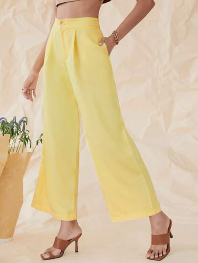 Solid Wide Leg Pants | SHEIN