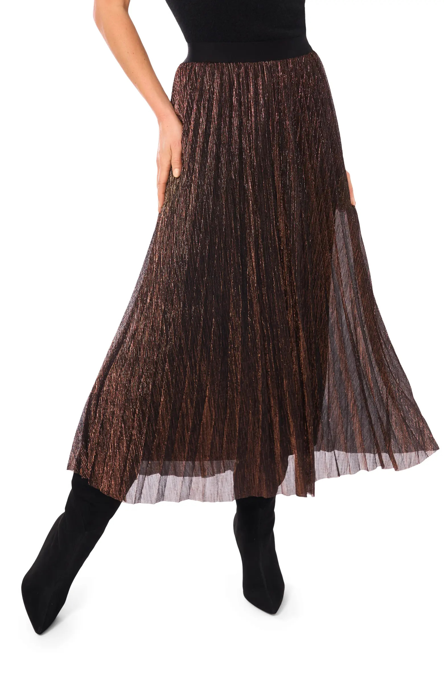 Metallic Pleated Skirt | Nordstrom