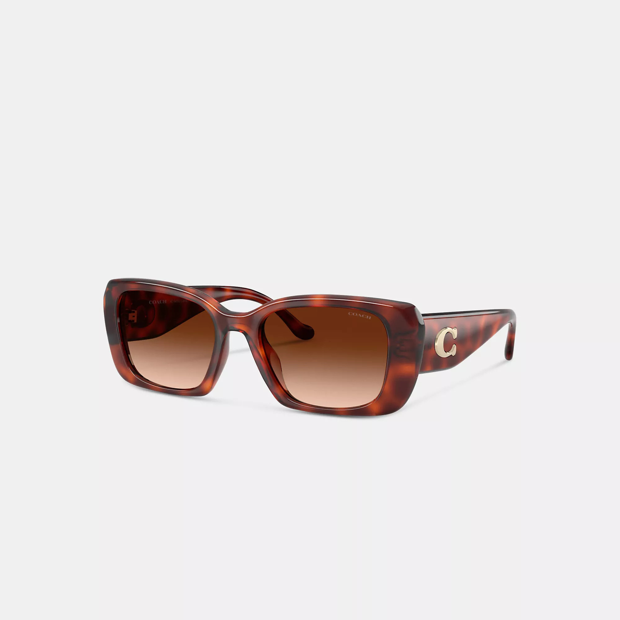 Maxi Sculpted C Oversized Rectangle Sunglasses | Coach (US)