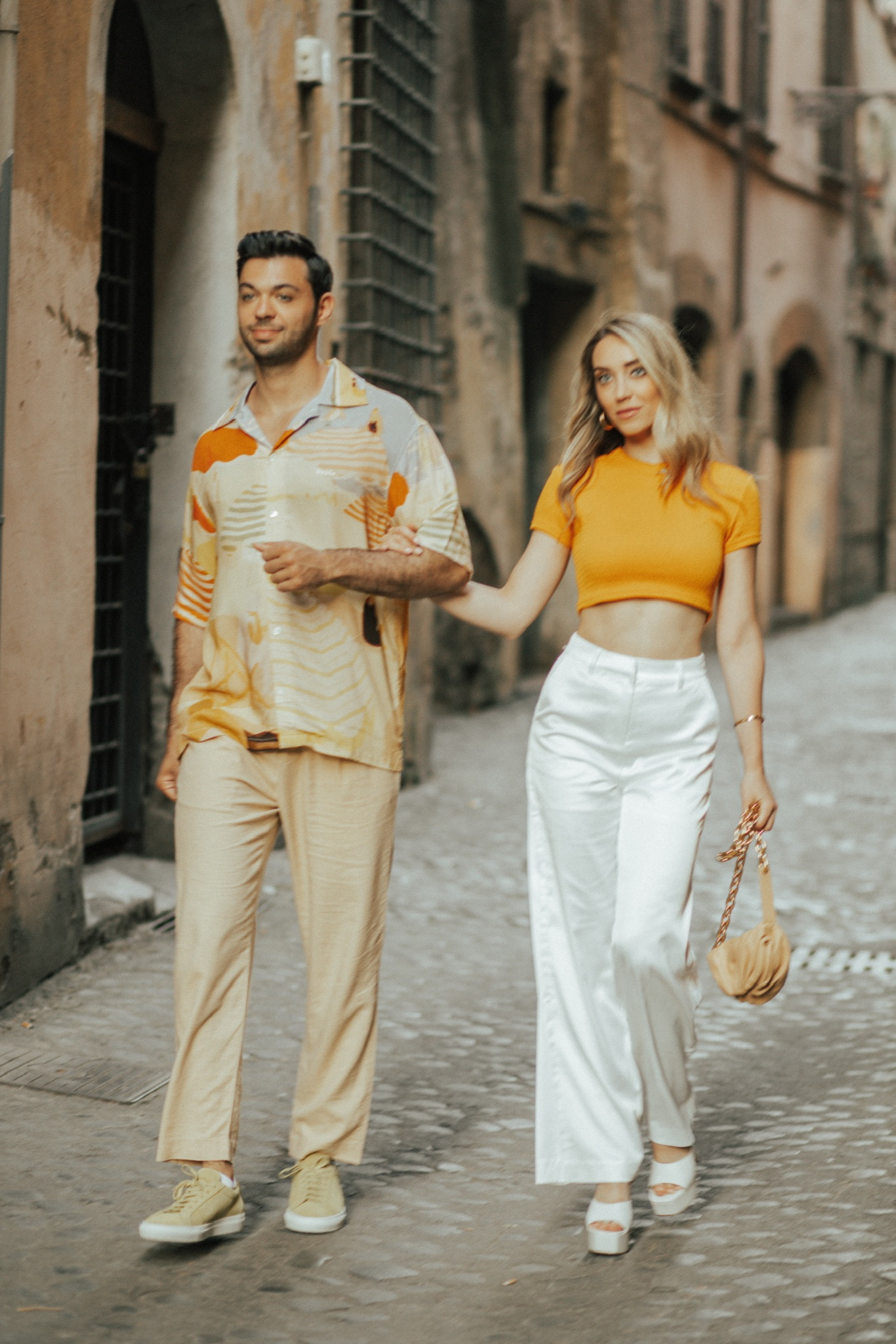 Couple summer photoshoot 🧡 my top is Kith summer 2023 and Tyler’s top is DRÔLE DE MONSIEUR- Croisette Shirt (lookalikes tagged). 

#LTKeurope #LTKstyletip #LTKtravel