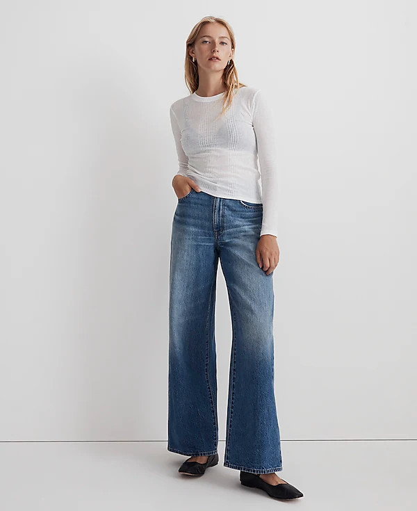 Variegated Ribbed Crewneck Long-Sleeve Tee | Madewell