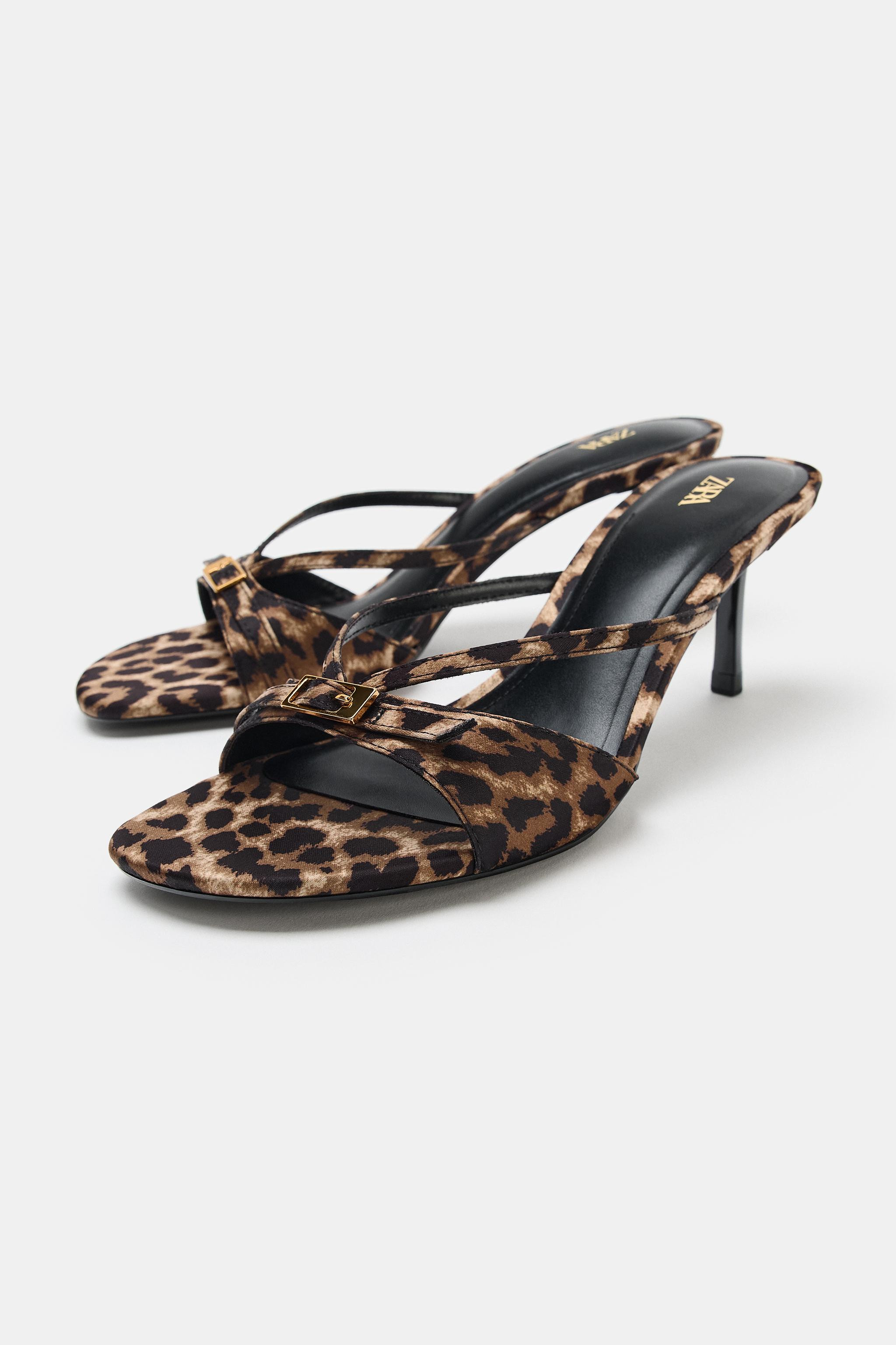 PRINTED HEELED SANDALS | Zara Canada