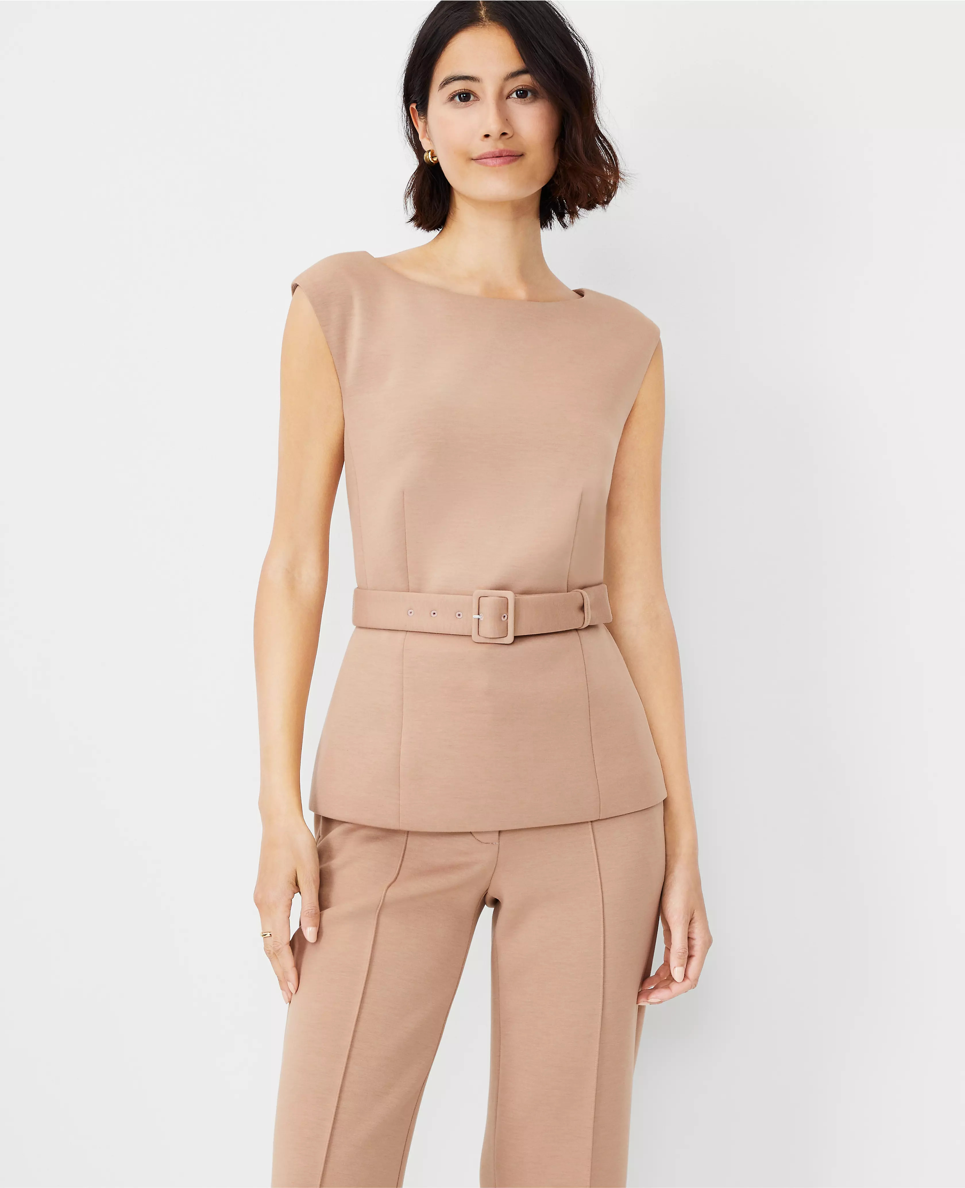 The Belted Top in Double Knit | Ann Taylor (US)
