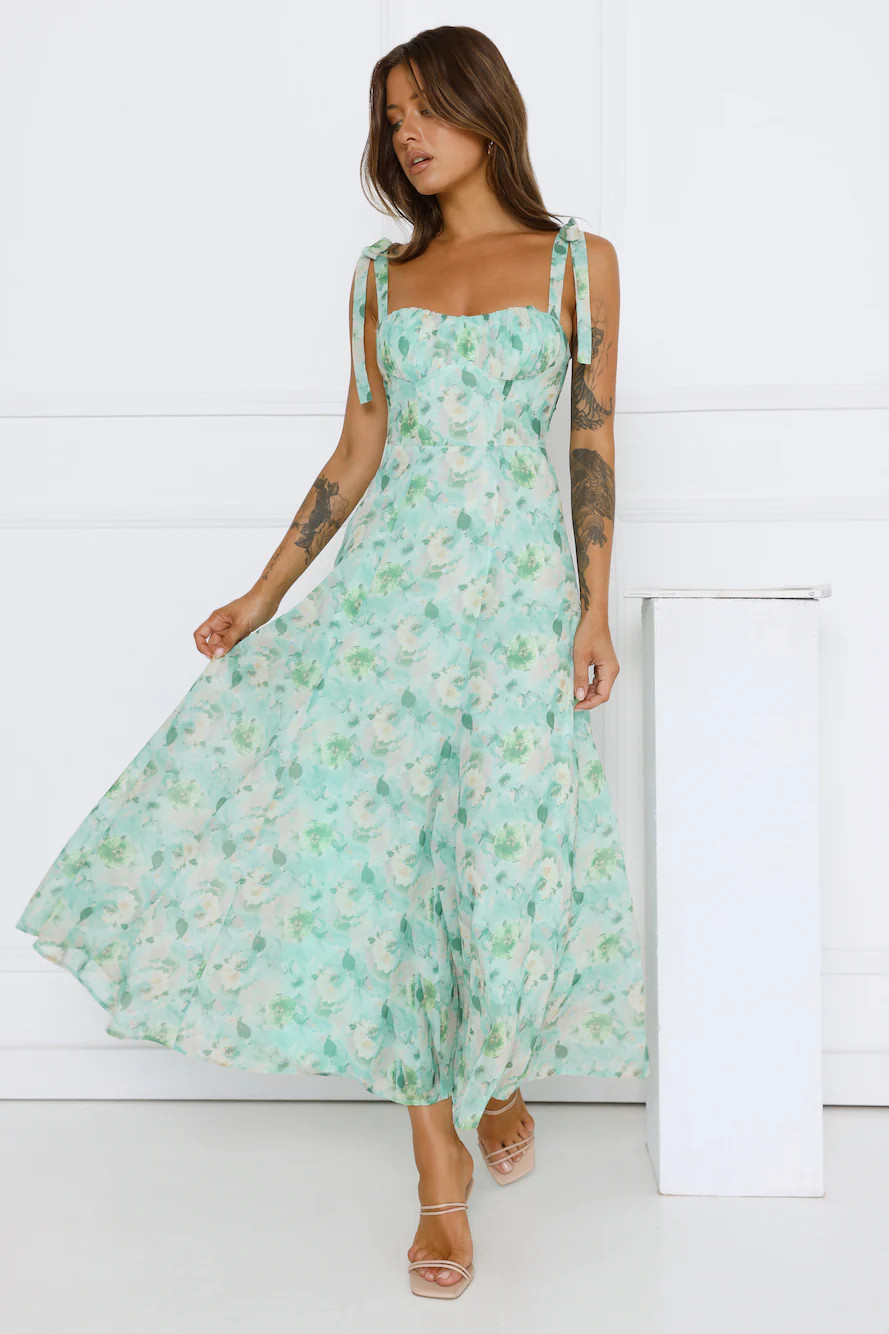 Meadow Song Maxi Dress Green | Hello Molly (US)