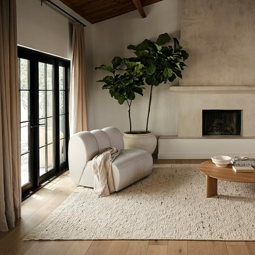 Rugs USA X Frenshe Interiors by Ashley Tisdale Juju Diamond Trellis Wool Area Rug, 4x6, Ivory | Amazon (US)