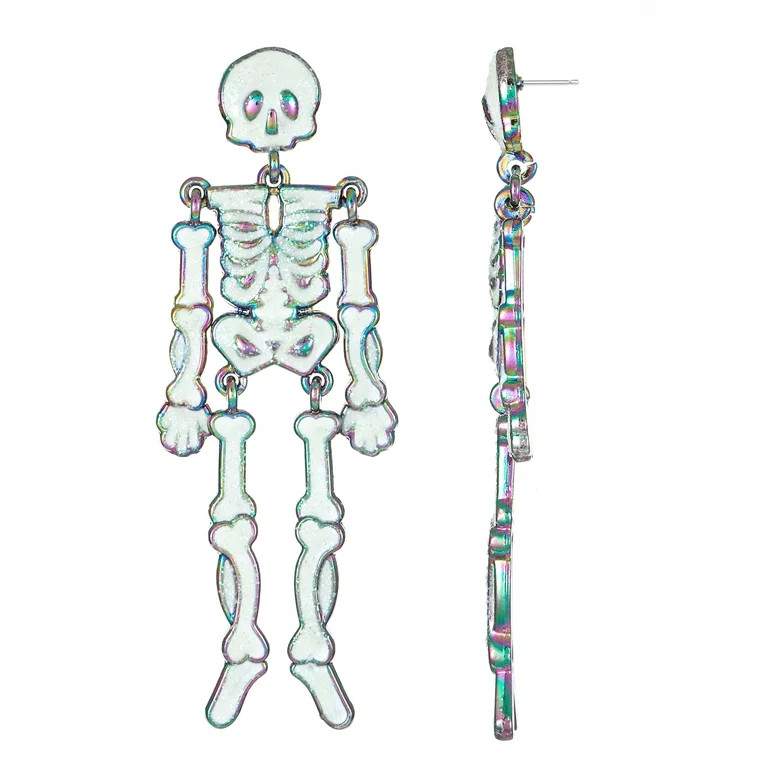 Way to Celebrate Halloween Skeleton Glow-In-The-Dark Earring, 1 Pair | Walmart (US)