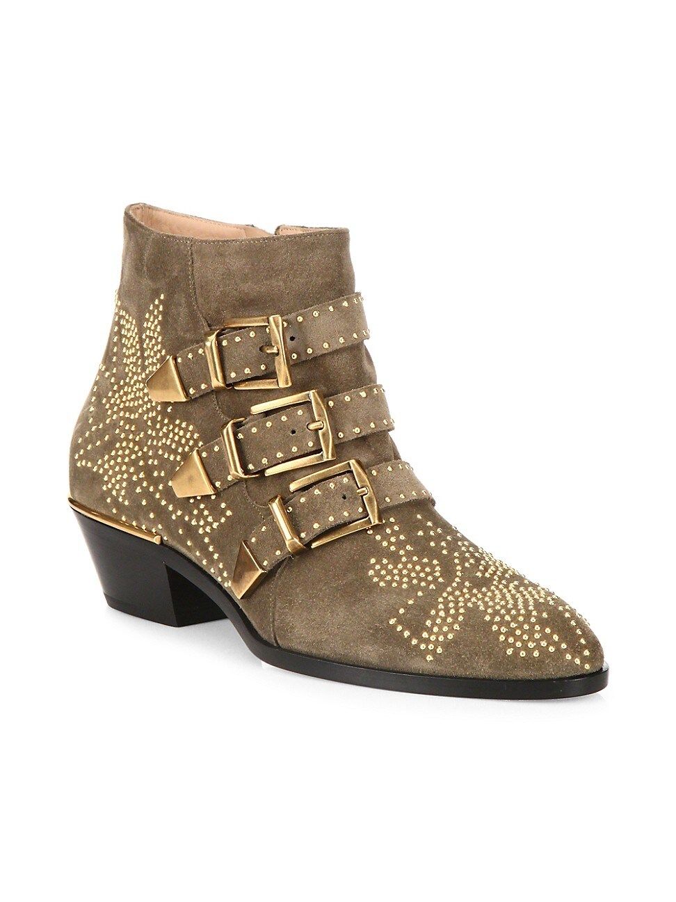 Chloé Women's Susanna Studded Suede Ankle Boots - Tan - Size 11 | Saks Fifth Avenue