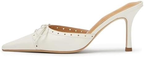 Kitten Heels for Women Dressy Pointed Toe Bow Heeled Sandals Vintage Mules Sexy Stiletto Heel Cas... | Amazon (US)