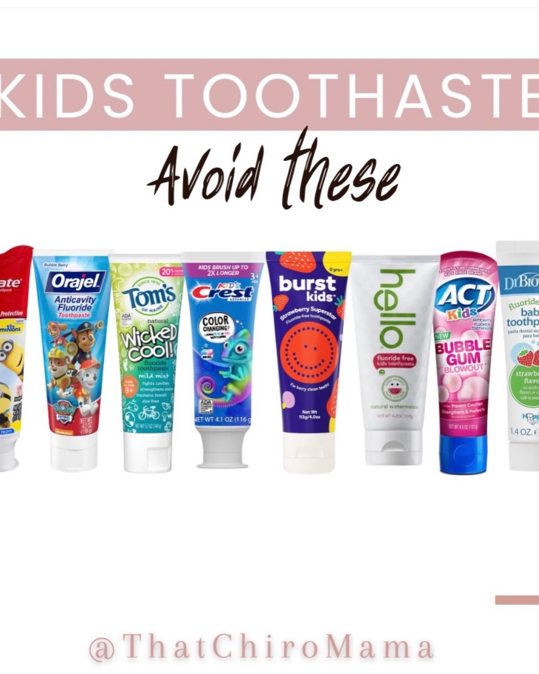 ‼️For the FULL list of clean toothpaste options for adults and kids (yes there are more great ones😍) just comment below “TEETH” and I will send it your way’

So I realized this post UPDATE is necessary because a few toxinfree options surprisingly tested for lead and heavy metals. I removed them from the clean list but didn’t add them to the avoid list in case they reformulate and share their findings. I will update if any other findings are released. Note some products recommended are the cleanest of their brand.

⤵️If you have specific brand questions you can ask in comments and I will let you know if they indeed tested positive.

I think you have a right to know what’s in all your children’s products, especially when they’re labeled “clean”, “nontoxic” etc!

Also, as you see none of the options I added contain f!uride but I will discuss this at another time!

Make sure to share with other mamas who might’ve fallen for these clean product tactics like I have! No shame, we are all learning!🙌🏻

.
.
.
#dental #dentalcare #dentalhygiene #toxinfree