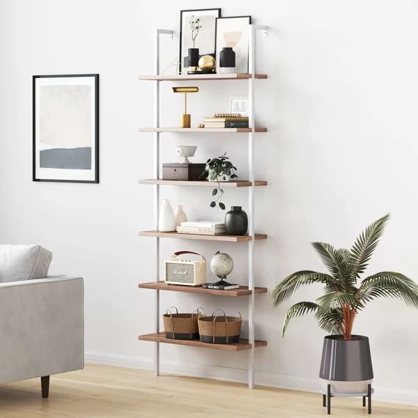 Zachary 85" H x 30" W Metal Ladder Bookcase | Wayfair North America