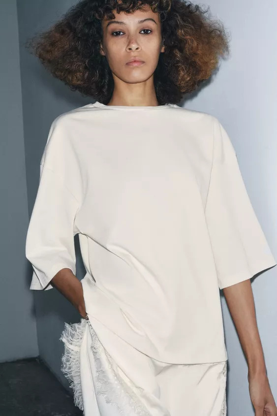 COMBINATION LACE T-SHIRT | Zara US