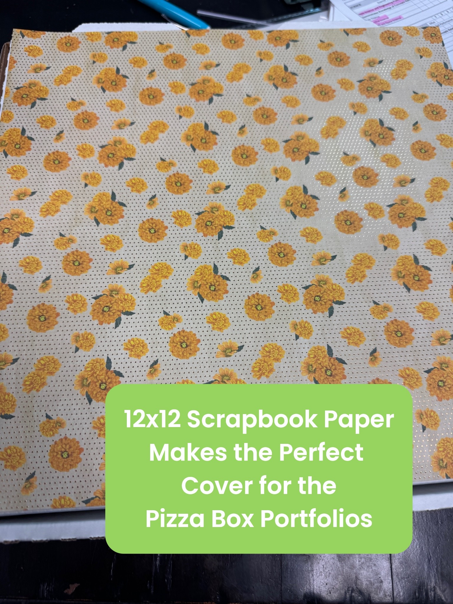 These pizza boxes make great portfolios for students work at the end of the year. 12x12 scrapbook paper is the perfect size cover to go on top.

#LTKKids