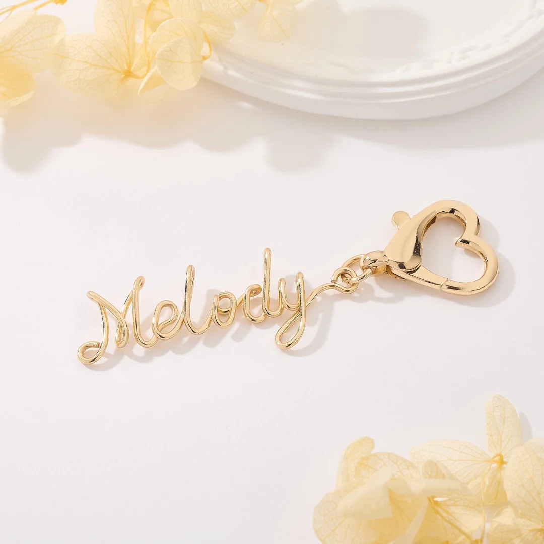 Bag Charm, Purse Charm, Custom Letter Name Keychain With Heart Clasp, Personalized Diaper Backpac... | Etsy (US)