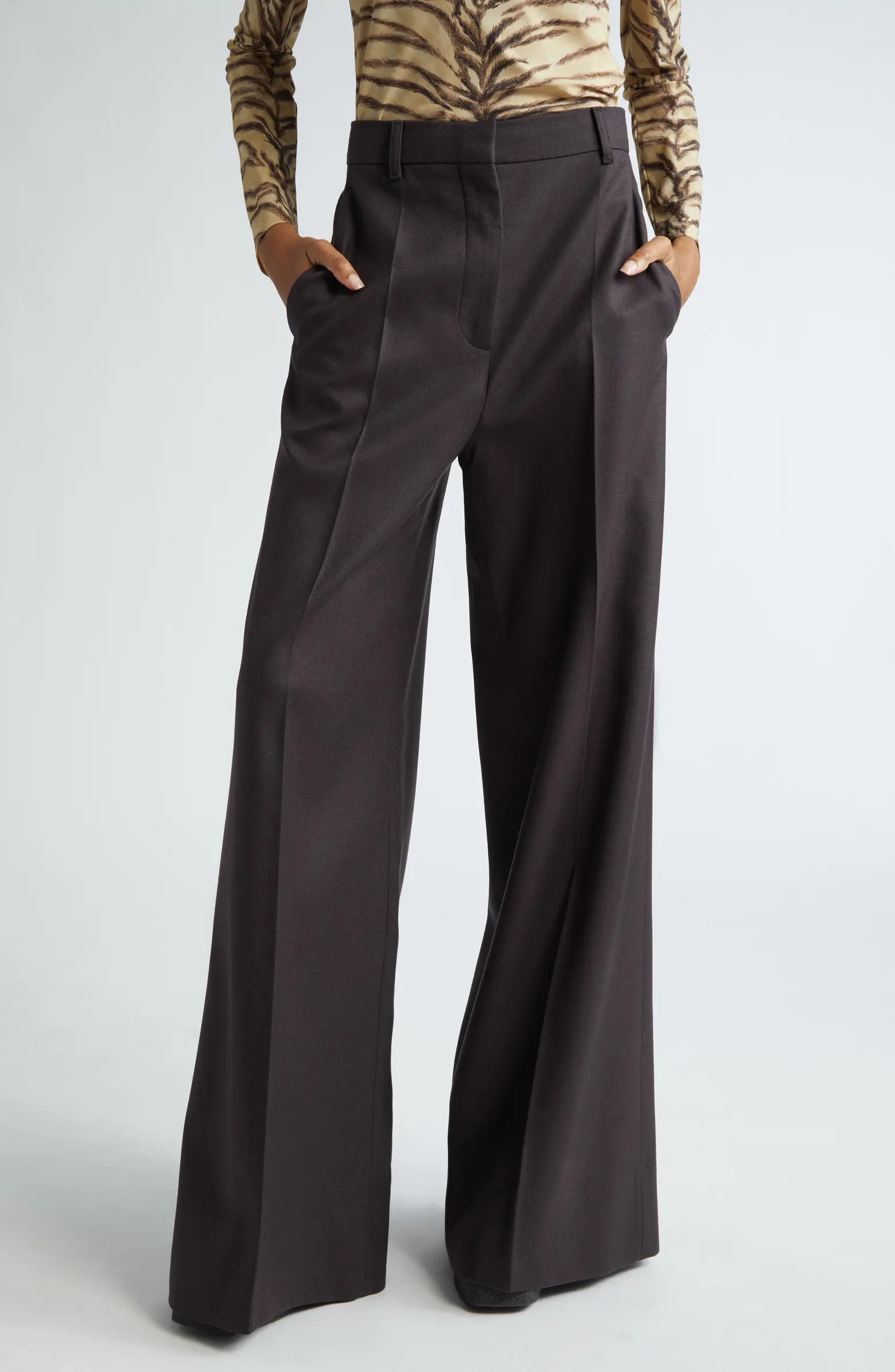 Wool Flannel Flare Trousers | Nordstrom