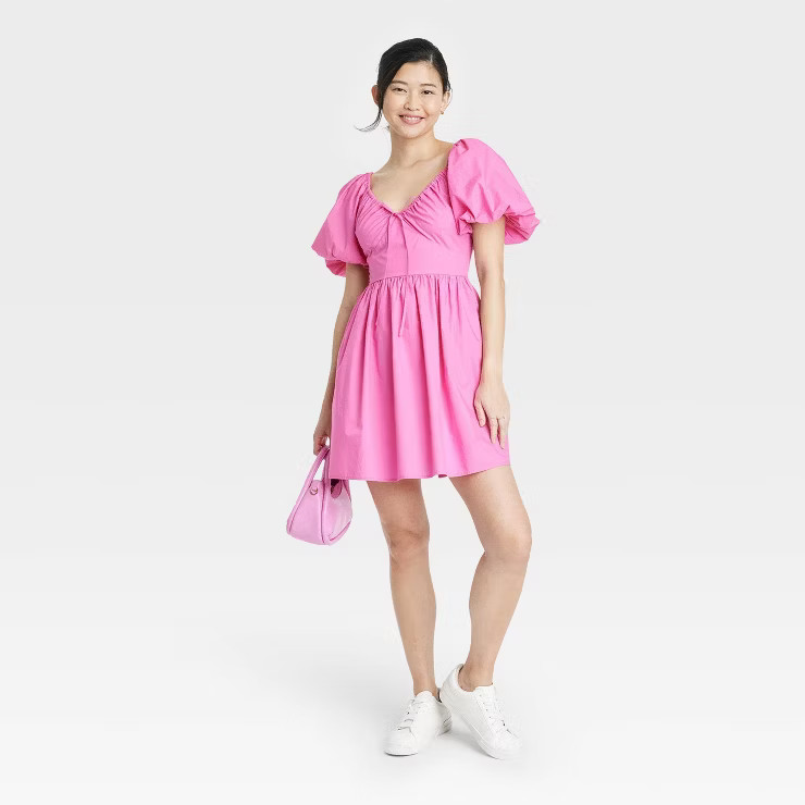 Women's Puff Short Sleeve Dress - A New Day™ | Target