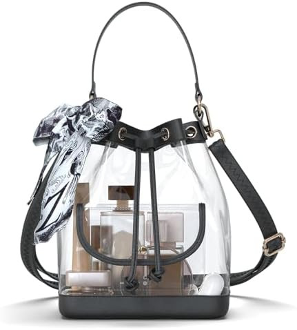 Missnine Clear Bag for Stadium Approved, Clear Crossbody Bucket Bag Transparent PVC Purse for Wom... | Amazon (US)