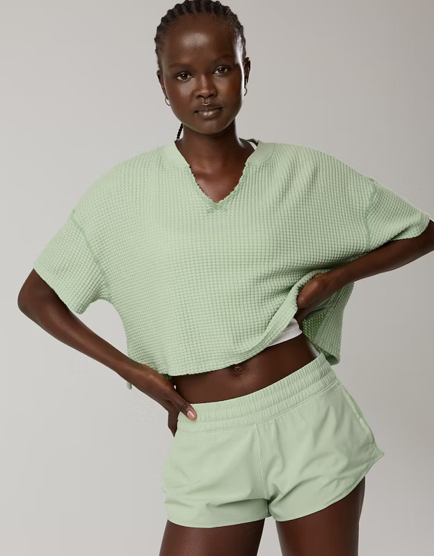OFFLINE By Aerie Wow! Waffle Notch Neck T-Shirt | Aerie