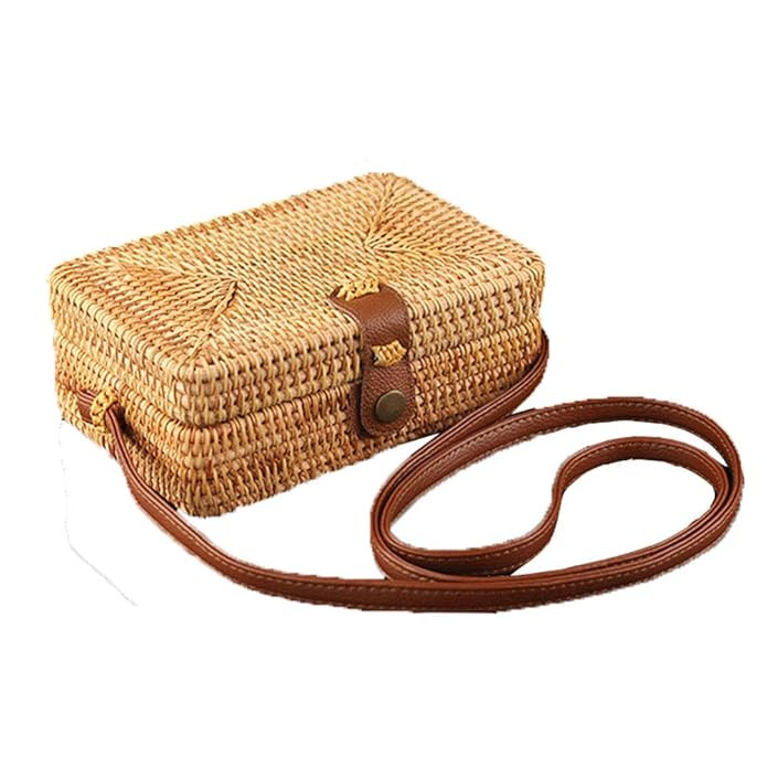 AMYPZN Handwoven Rattan Bag Handmade Bali Ata Straw Shoulder Bag Crossbody Bag | Amazon (US)