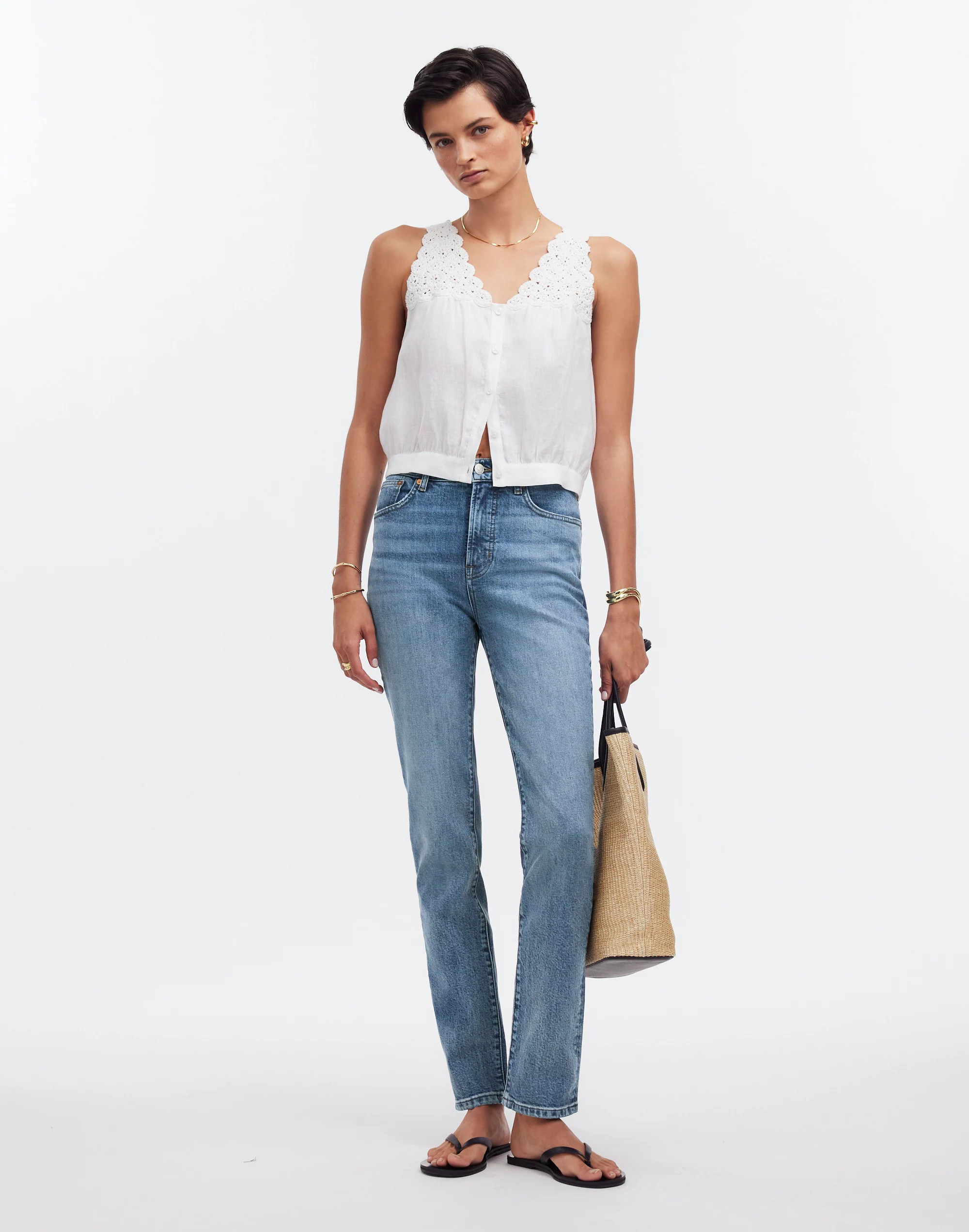 The Curvy Perfect Vintage Wide-Leg Crop Jean in Fitzgerald Wash | Madewell