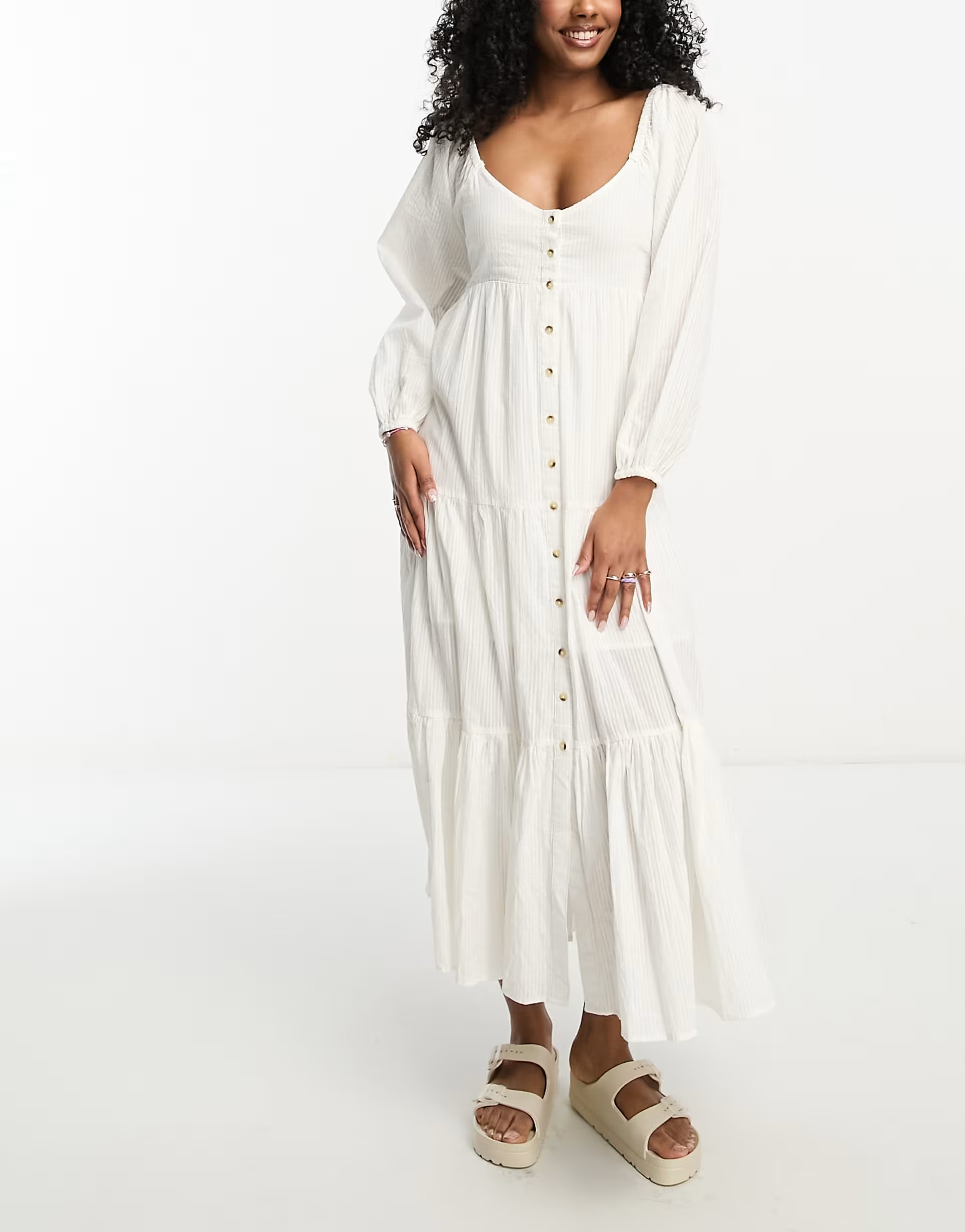 Billabong Starry Skies maxi beach summer dress in white | ASOS (Global)
