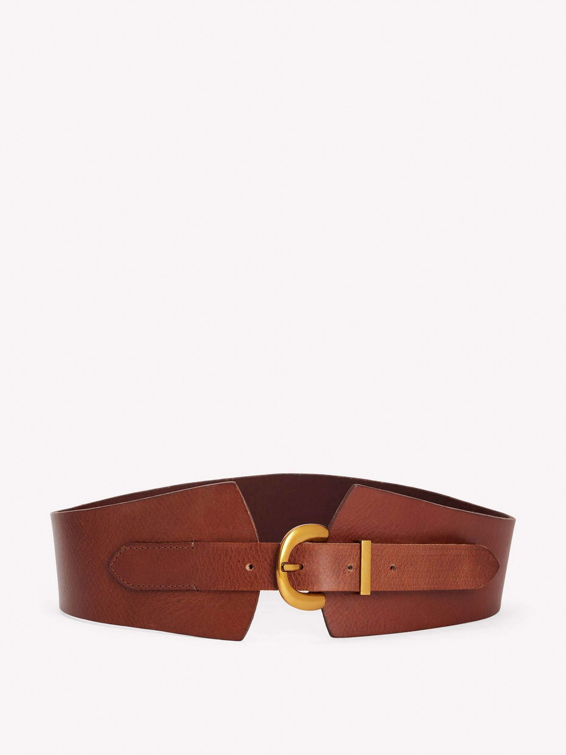 Boden Boden Brown Leather Wide Waist Belt | Next US
