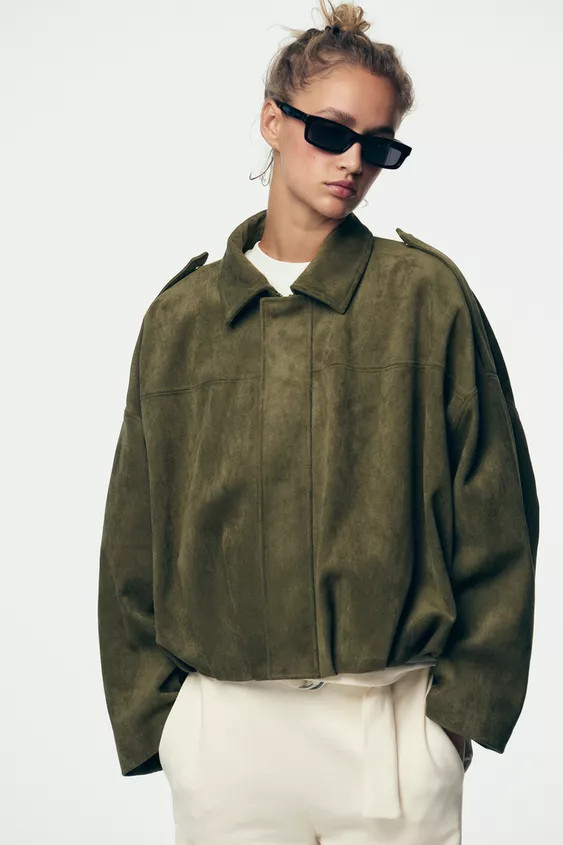 SUEDE EFFECT BOMBER JACKET | Zara US